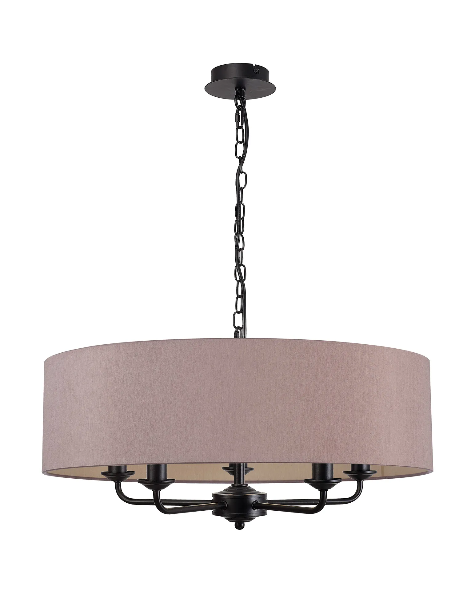 Banyan 60cm 5 Light Pendant Matt Black, Taupe/Halo Gold DK1023  Deco Banyan MB TA